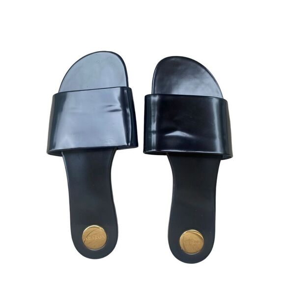SAINT LAURENT Carlyle Flat Slide Size 39 EU 9 US in Black $795 - Picture 1 of 5